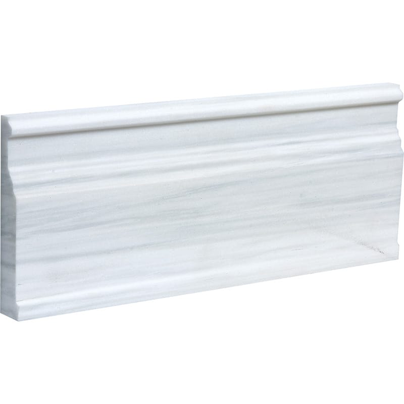 Bianco Dolomiti Polished Modern Base Marble Moldings 5 1/16x12 Marble Polished 6x12 Moldings
