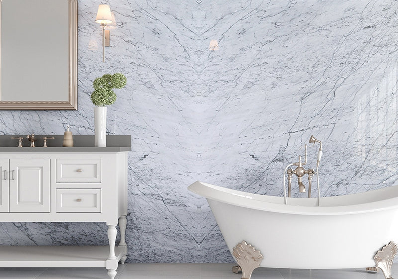 Bianco Gioia Polished Marble Slab Random room scene