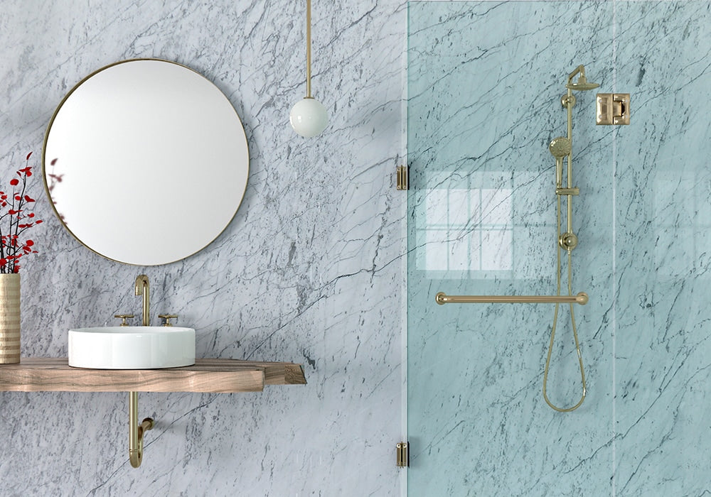 Bianco Gioia Polished Marble Slab Random room scene 3