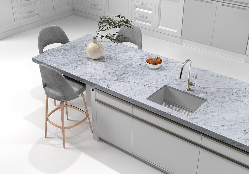 Bianco Gioia Polished Marble Slab Random room scene 4