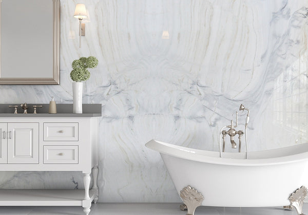 Bianco Lasa Vena Polished Marble Slab Random room scene