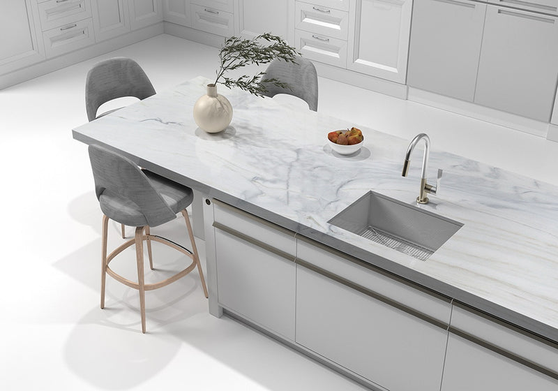 Bianco Lasa Vena Polished Marble Slab Random room scene 4