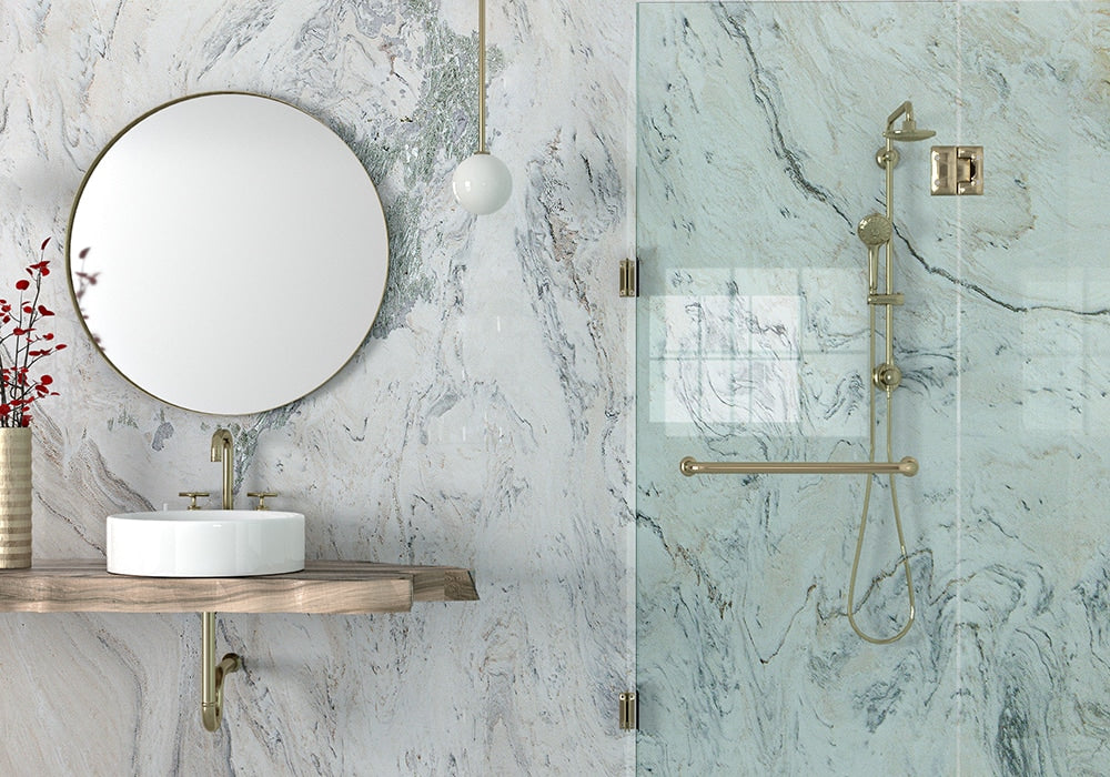 Bianco Raffaello Polished Marble Slab Random room scene 3