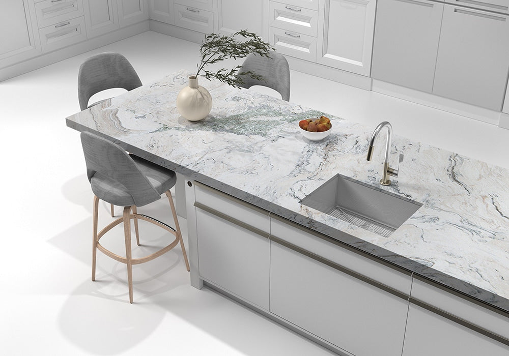 Bianco Raffaello Polished Marble Slab Random room scene 4