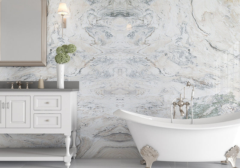 Bianco Raffaello Polished Marble Slab Random room scene 5