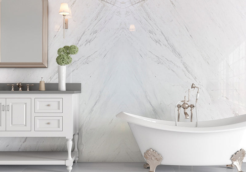Bianco Sivec Polished Marble Slab Random room scene