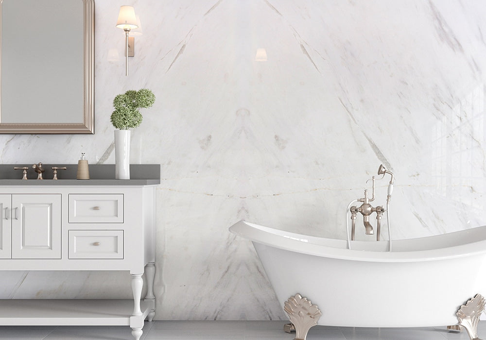 Bianco Venus Polished Marble Slab Random room scene