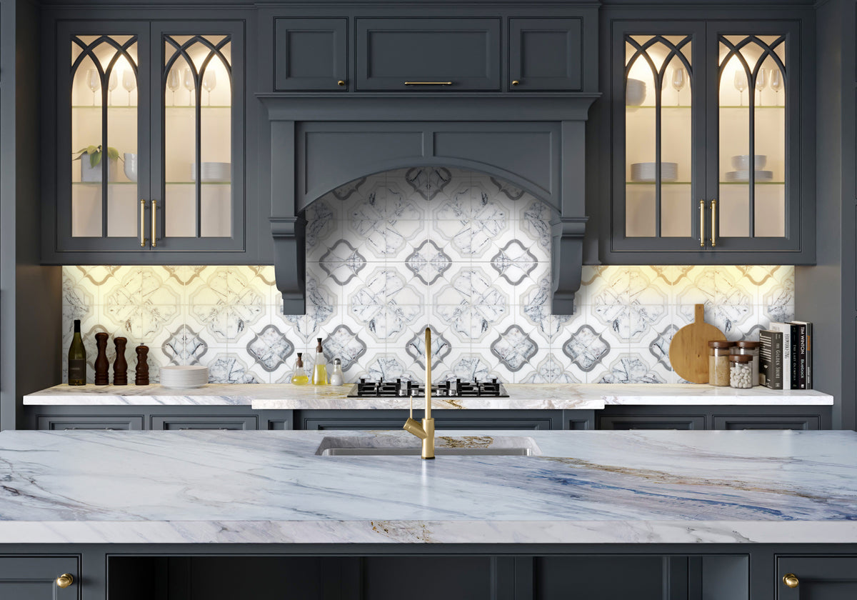 Bianco Venus Polished Marble Slab Random room scene 5