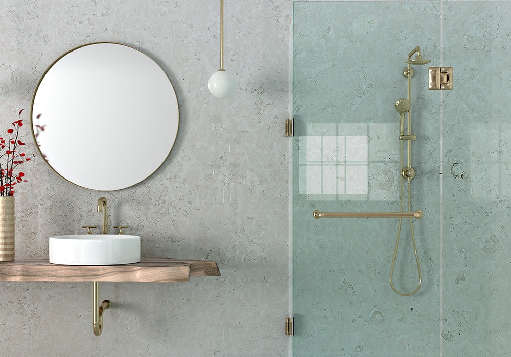 Biancone Polished Marble Slab Random room scene 3