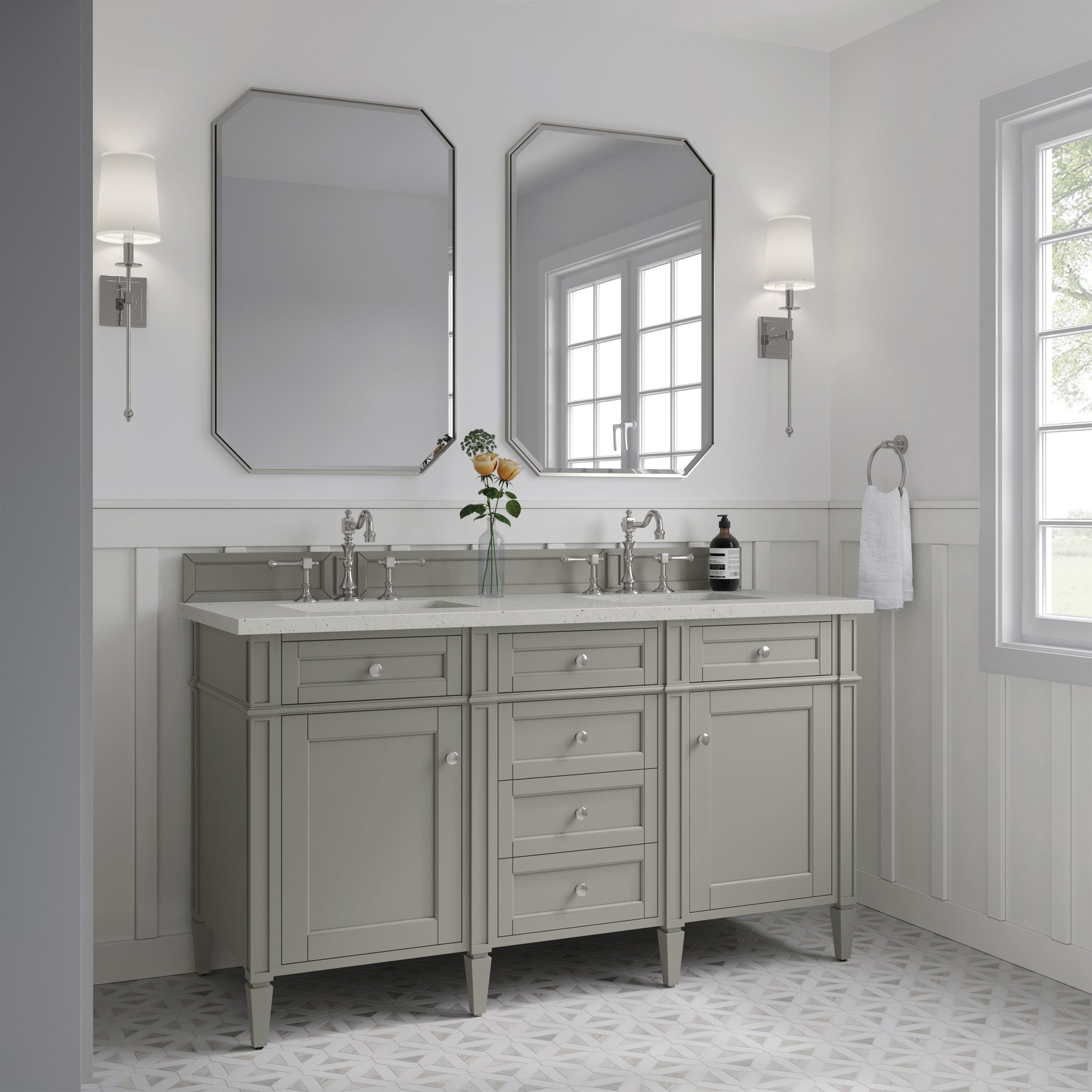 James Martin Brittany 60" Double Bathroom Vanity, Urban Gray, view 23