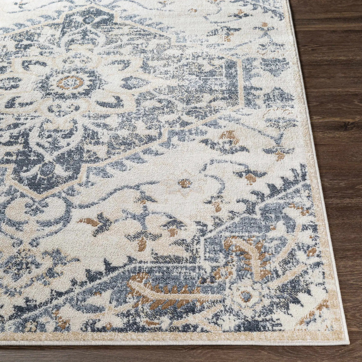 Biggleswade Denim Medallion Area Rug, photo 3 of 7