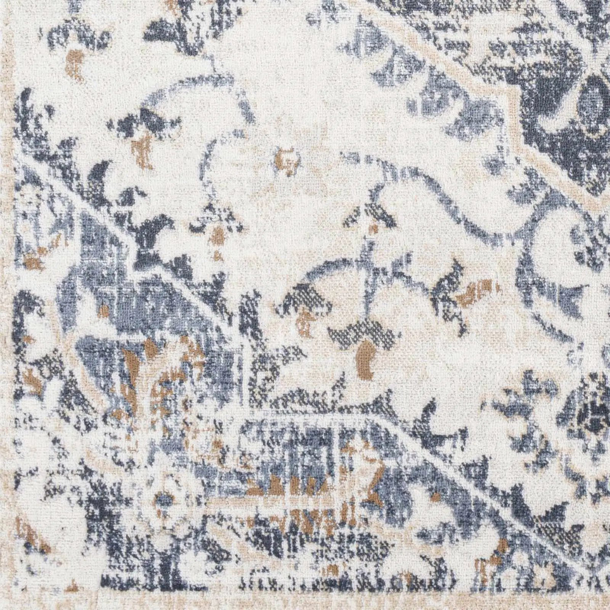 Biggleswade Denim Medallion Area Rug, sample swatch