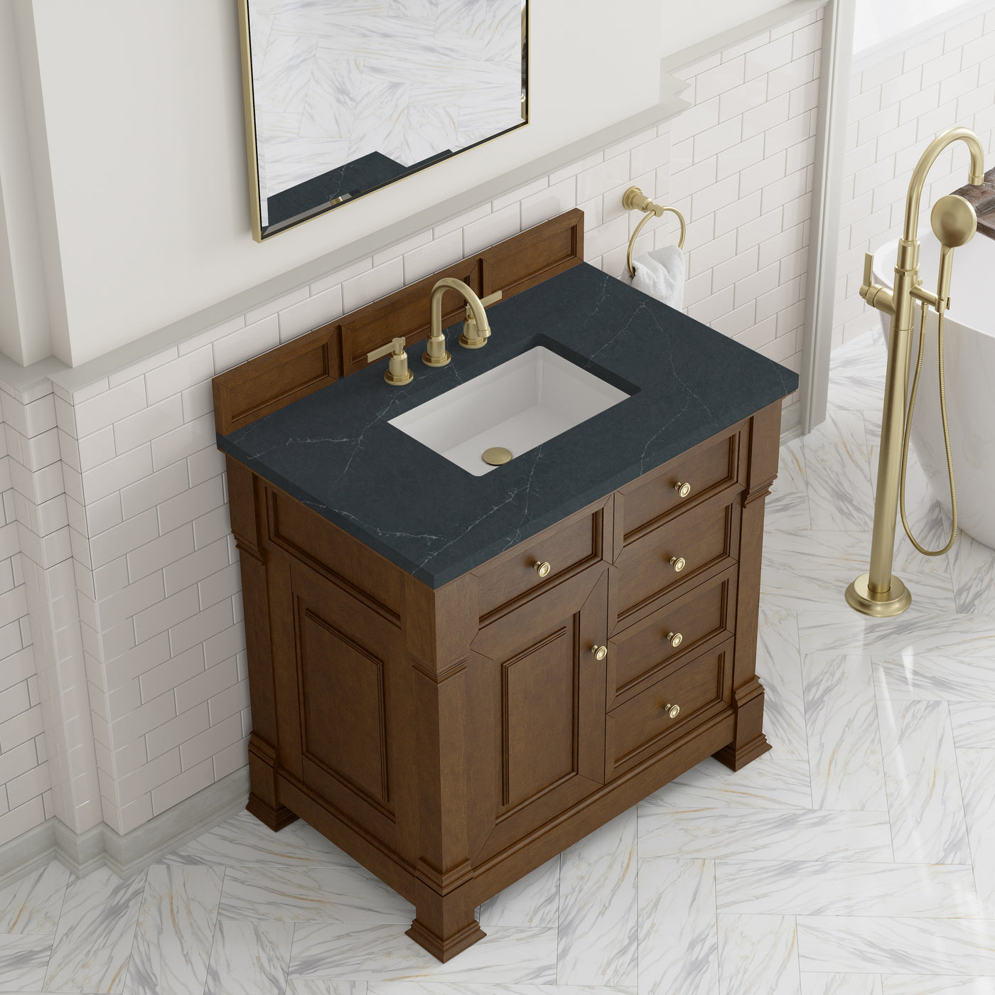 James Martin Brookfield 36" Single Bathroom Vanity, Honey Oak, view 33