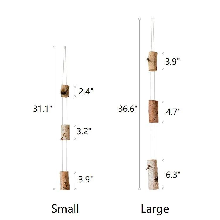Birch Wood Tiny Planter String Hanging Planter Decoration by RusticReach