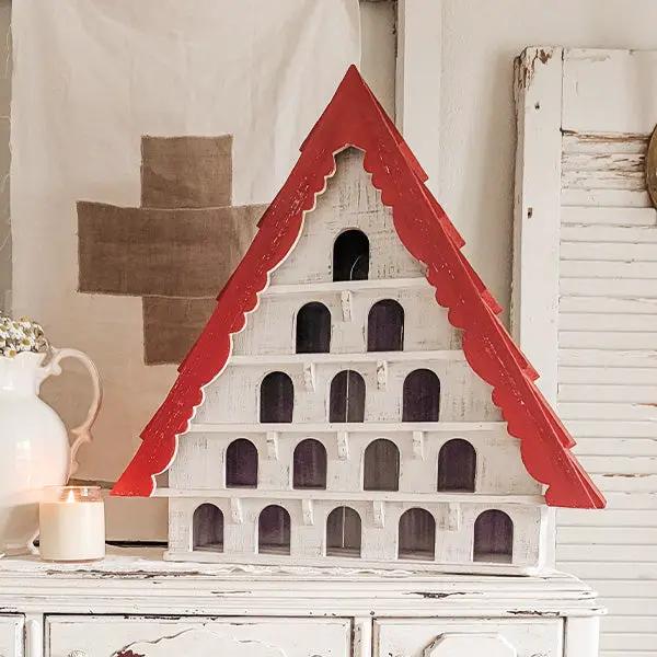 Red Roof Multi Tiered Functional Birdhouse by Decor Steals