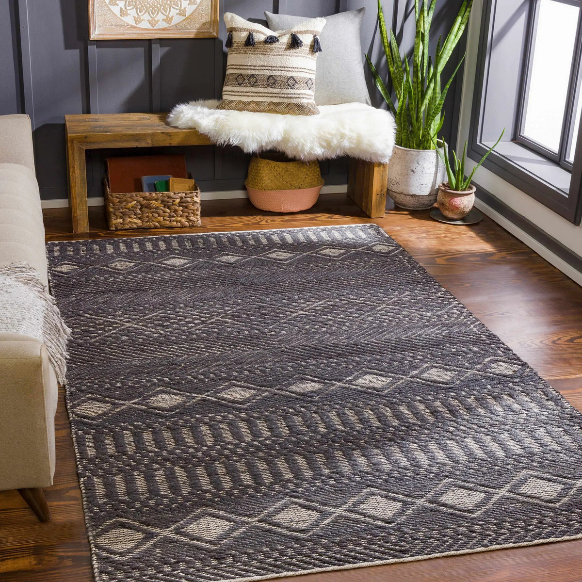 Bithlo Jute Carpet - Clearance, installed in a room