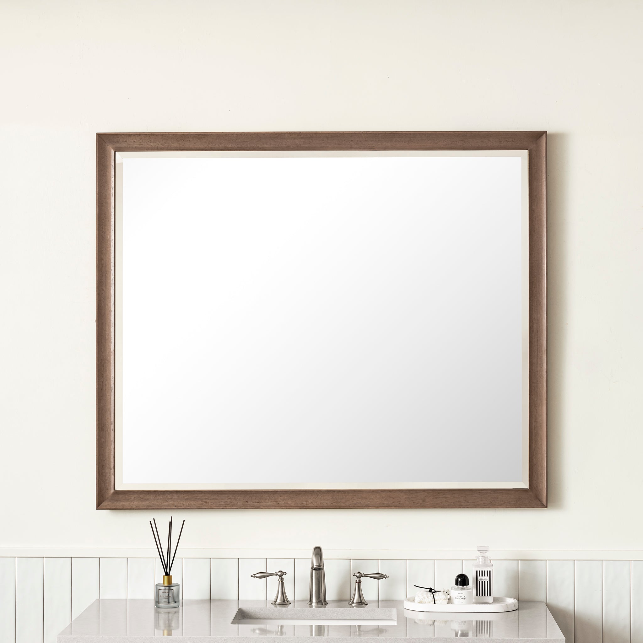 James Martin Glenbrooke 48" Mirror, Whitewashed Walnut, view 3