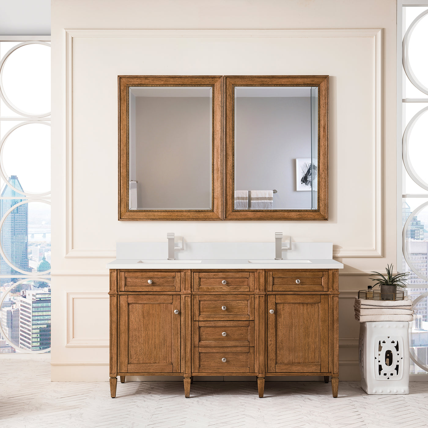 James Martin Brittany 60" Double Bathroom Vanity, Saddle Brown, view 25