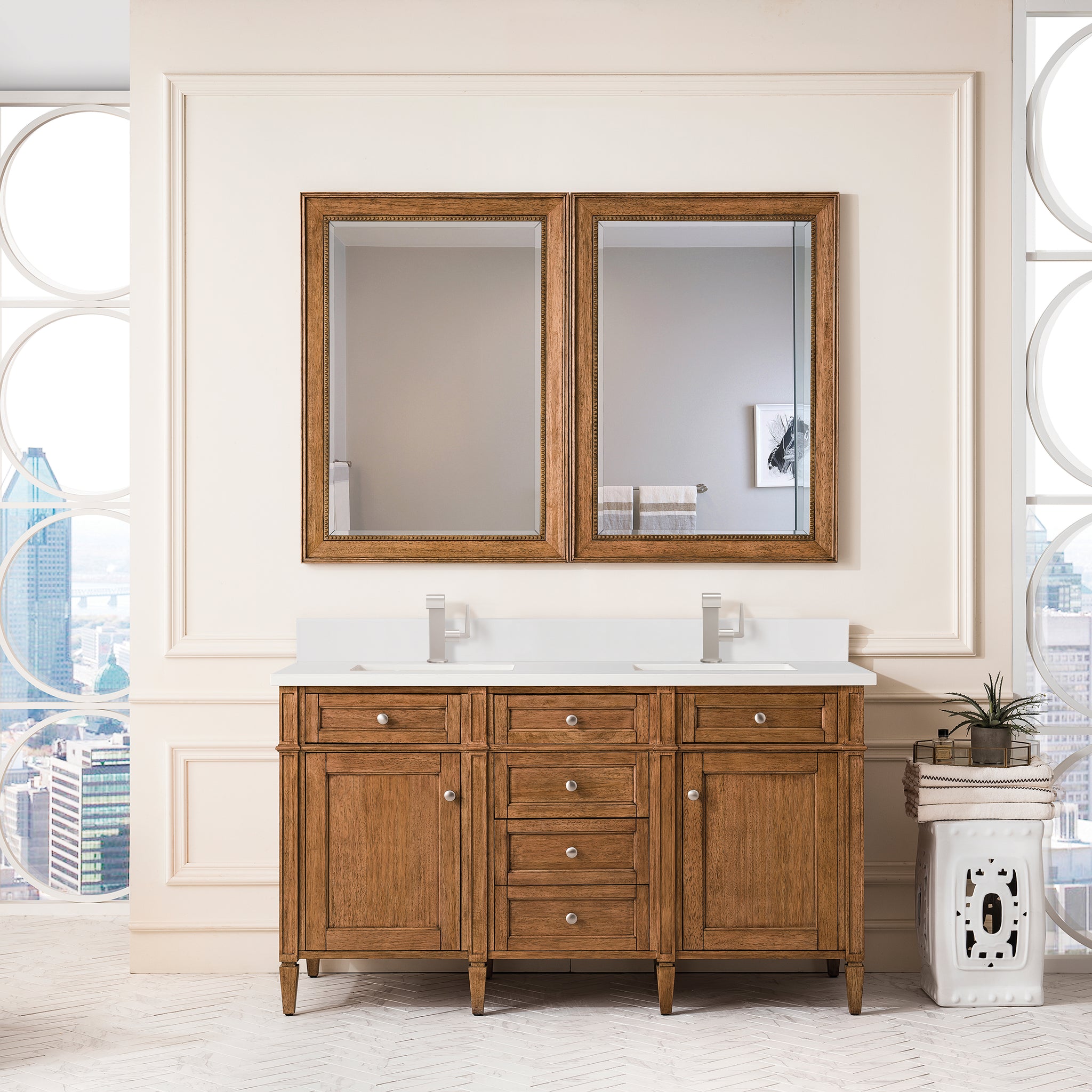 James Martin Brittany 60" Double Bathroom Vanity, Saddle Brown, view 25