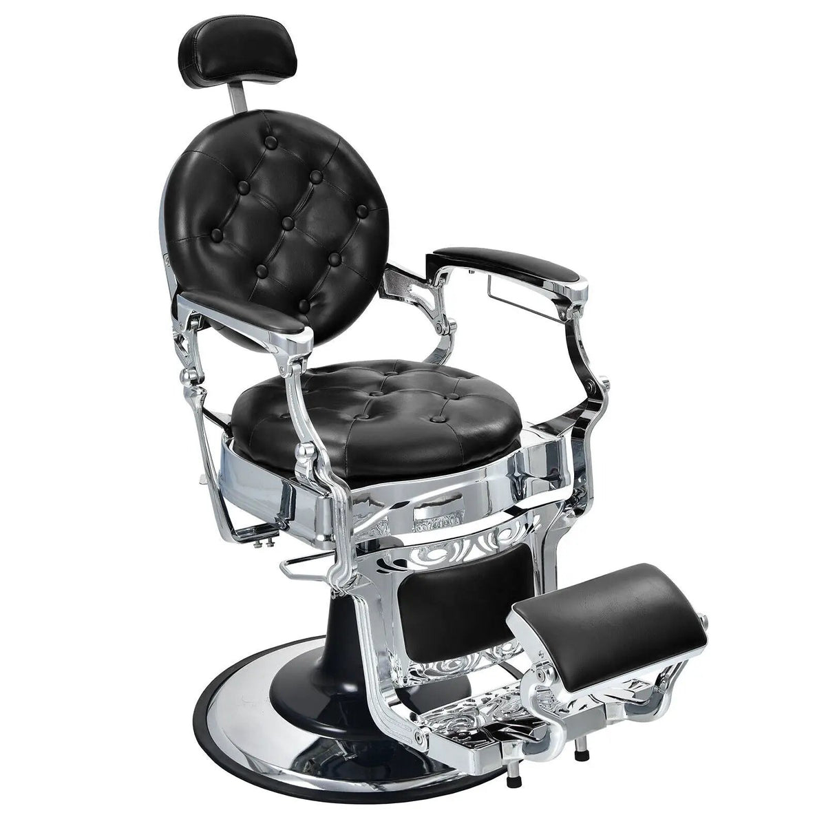 Vintage Barber Chair with Adjustable Height and Headrest