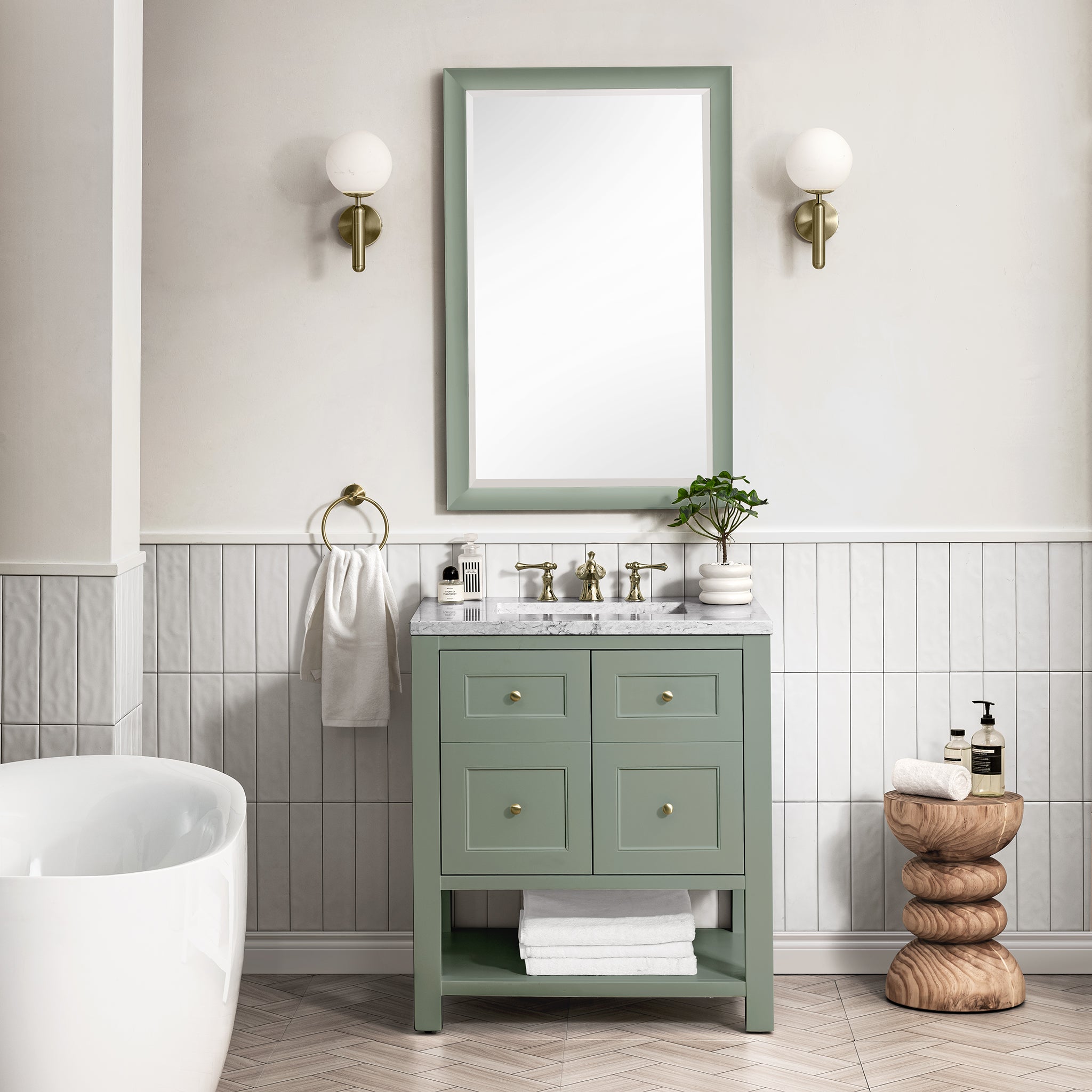 James Martin Breckenridge 30" Single Bathroom Vanity, Smokey Celadon, view 13
