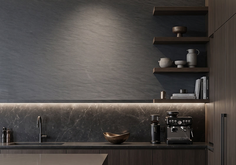 Black Cardosa Leather Granite Slab Random room scene