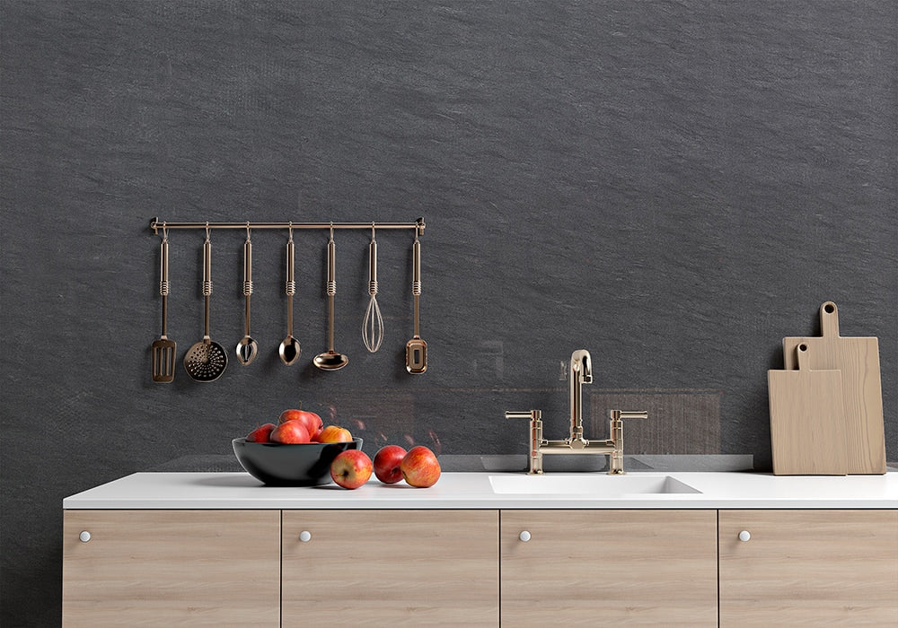 Black Cardosa Textured Granite Slab Random room scene 2