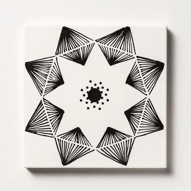 Black Diamonds Glossy Ceramic Tiles 6x6 by Stonetiledepot