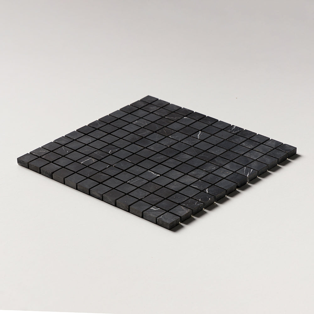 Black Honed 1x1 Marble Mosaics 12x12 Marble Honed 12x12 Mosaics — 2