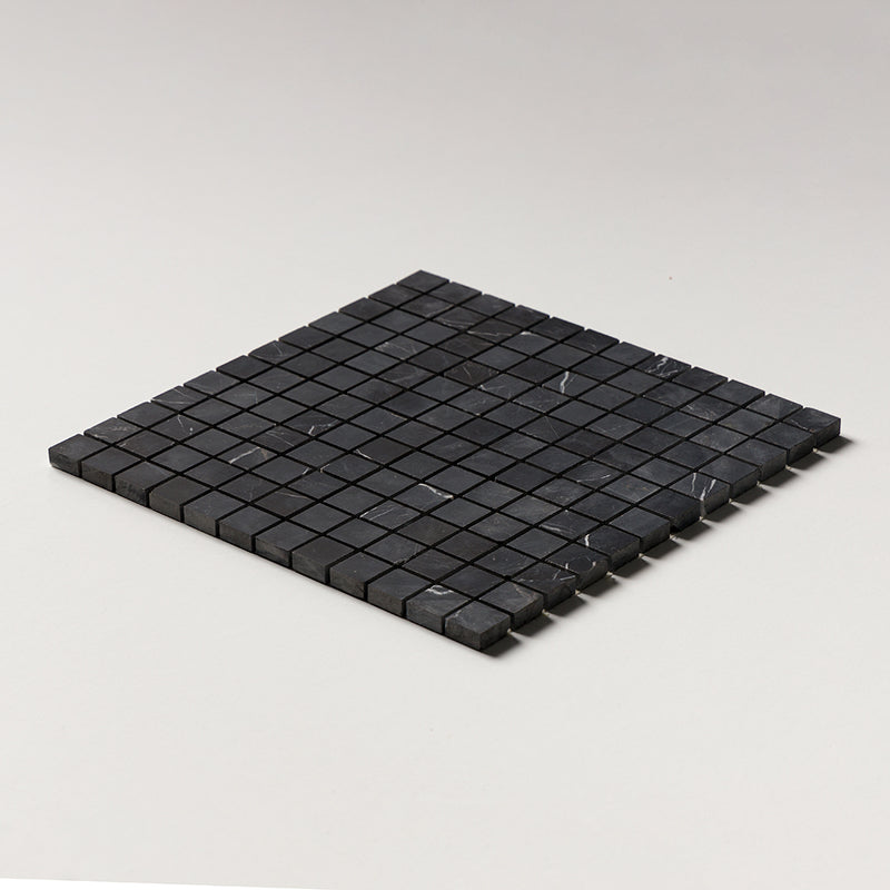 Black Honed 1x1 Marble Mosaics 12x12 Marble Honed 12x12 Mosaics — 2
