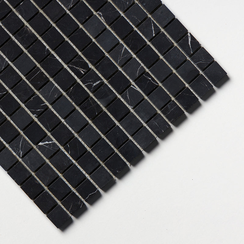 Black Honed 1x1 Marble Mosaics 12x12 Marble Honed 12x12 Mosaics — 3