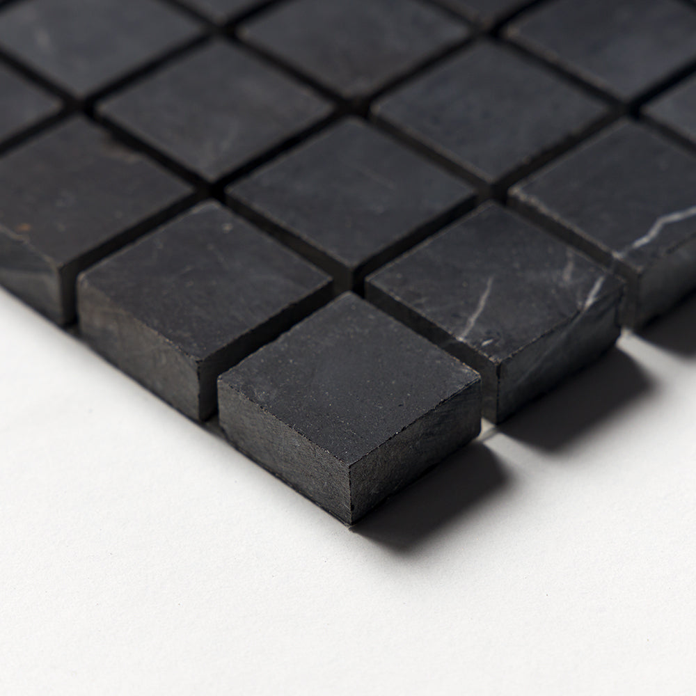 Black Honed 1x1 Marble Mosaics 12x12 Marble Honed 12x12 Mosaics — 4