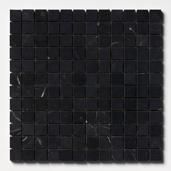 Black Honed 1x1 Marble Mosaics 12x12