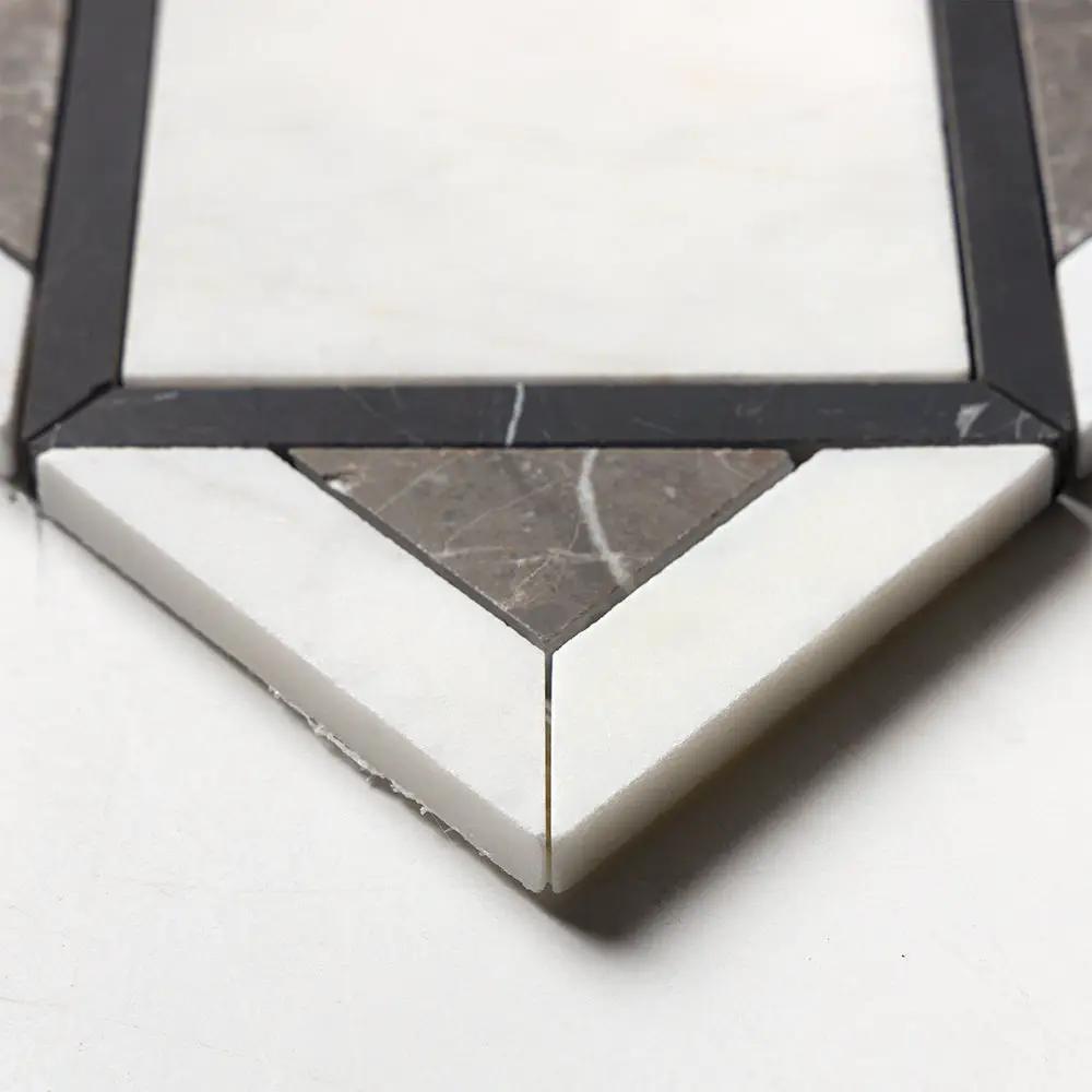 Black Honed Kent Marble Mosaics 13 9/16x13 9/16 by Stonetiledepot