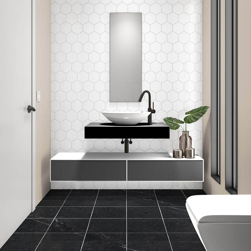 Black Honed Marble Tiles 12x12 Marble Honed 12x12 Tiles — 2