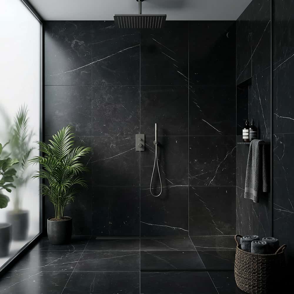 Black Honed Marble Tiles 18x18 Marble Honed 18x18 Tiles — 2