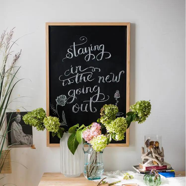 Black Magnetic Chalk Board with Solid Wood Frame by RusticReach