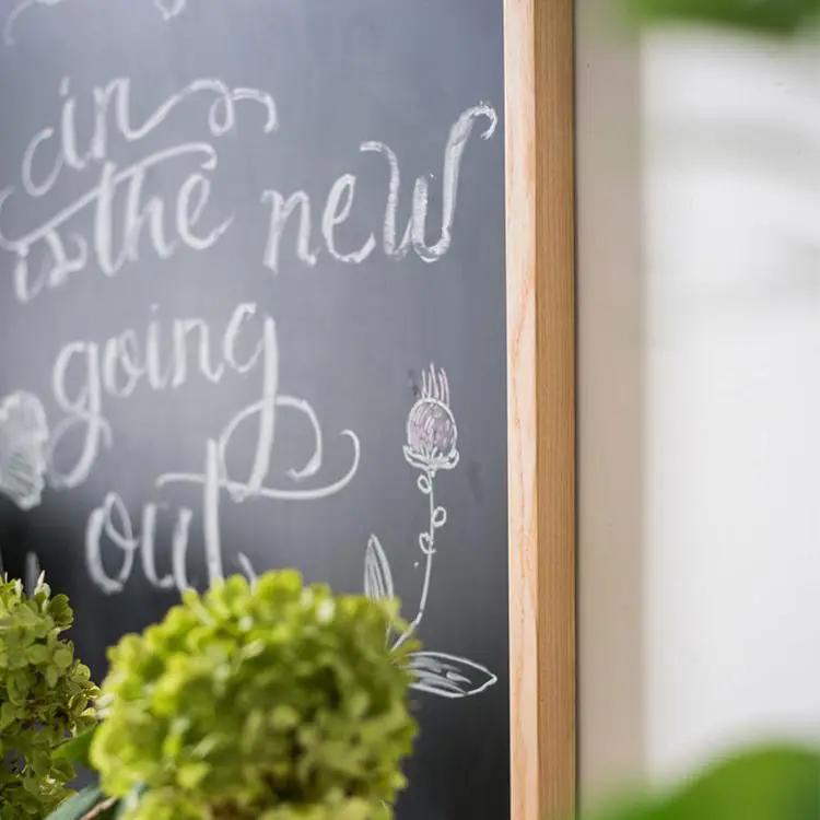 Black Magnetic Chalk Board with Solid Wood Frame by RusticReach