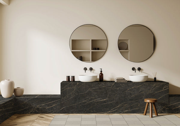 Black Obsession Matte Sintered Stone Slab 125x63 room scene 2