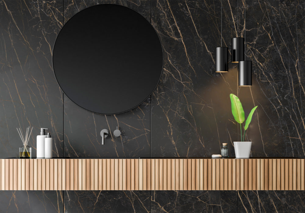 Black Obsession Matte Sintered Stone Slab 125x63 room scene 3