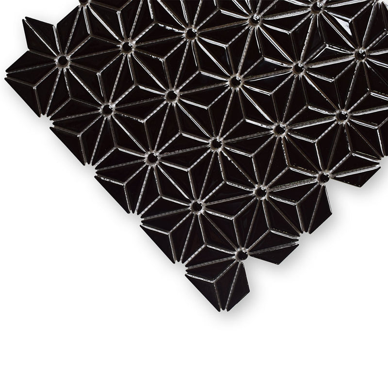 Black Pearl Glossy Triangle Colore Look Ceramic Mosaics 12x12 Ceramic Glossy 12x12 Mosaics — 2
