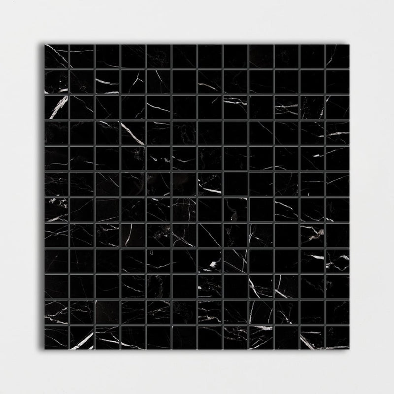 Black Polished 1x1 Marble Mosaics 12x12 Marble Polished 12x12 Mosaics