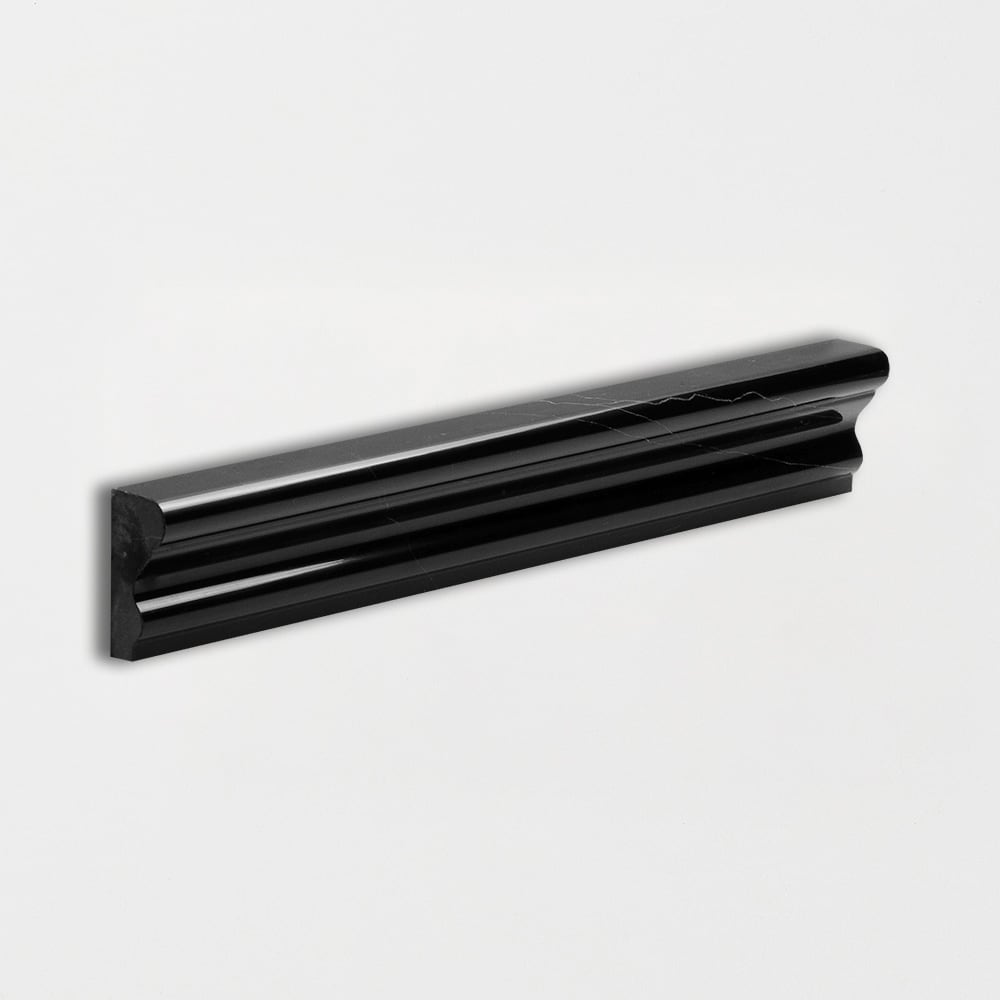 Black Polished Andorra Marble Moldings 2x12 Marble Polished 2x12 Moldings