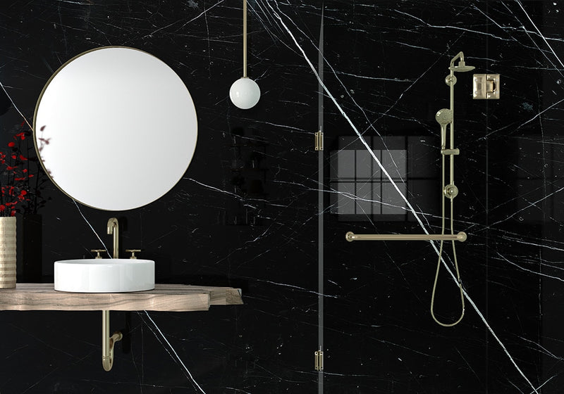 Black Polished Marble Slab Random 3/4 room scene 3
