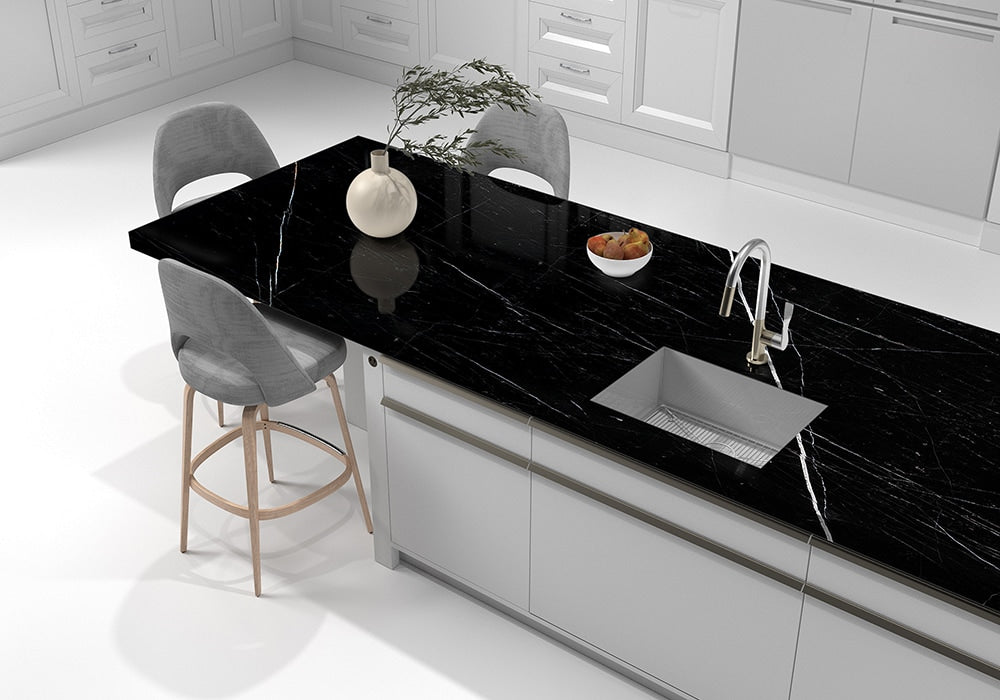 Black Polished Marble Slab Random 3/4 room scene 4