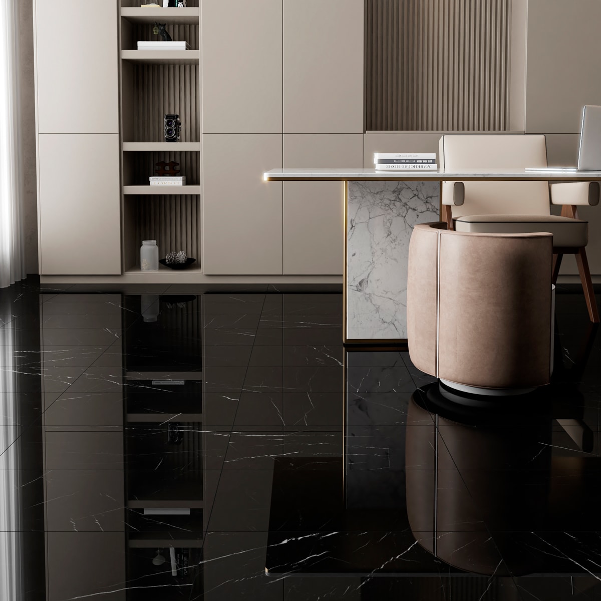Black Polished Marble Tiles 12x24 Marble Polished 12x24 Tiles — 2
