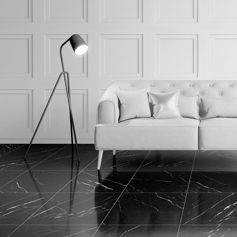 Black Polished Marble Tiles 18x18 Marble Polished 18x18 Tiles — 2