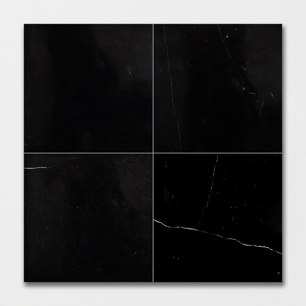 Black Polished Marble Tiles 18x18 Marble Polished 18x18 Tiles — 2