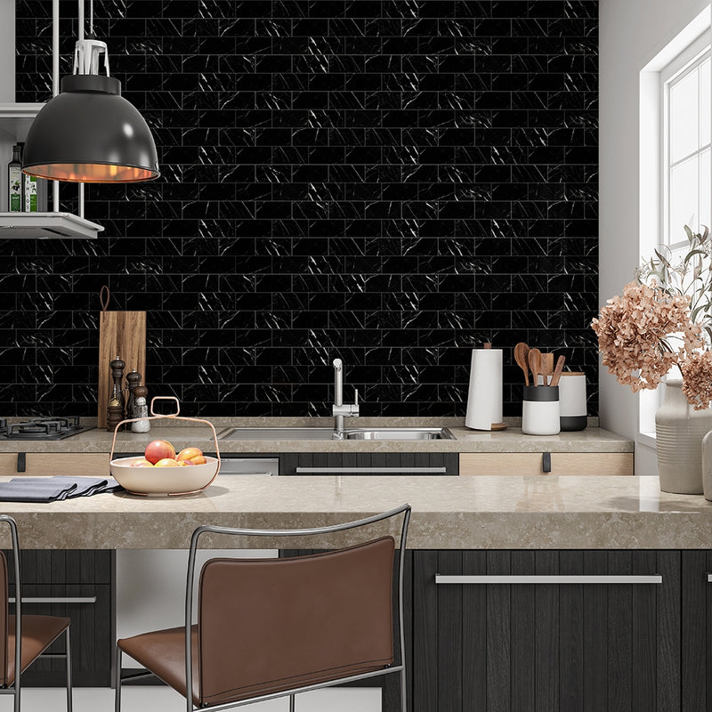 Black Polished Marble Tiles 2 3/4x5 1/2 Marble Polished 3x12 Tiles — 2