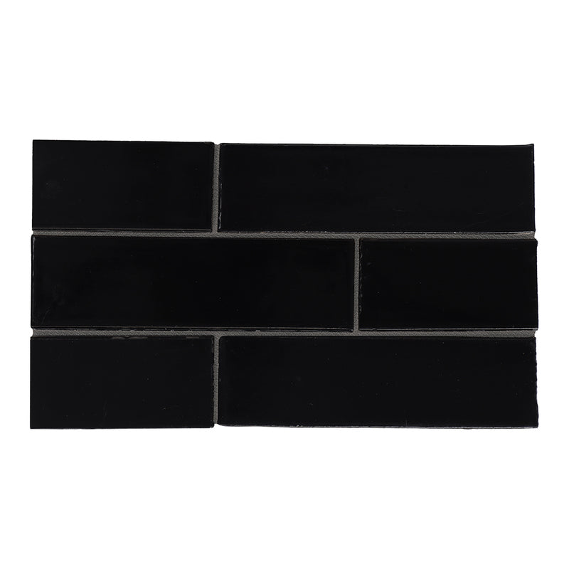 Black Vinyl Glossy Glazed Terracotta Tiles 2 1/8x7 1/2 Glazed Terracotta Glossy 4x8 Tiles